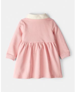 Vestido De Algodón Con Cuello Tipo Polo En Rosa Carter's