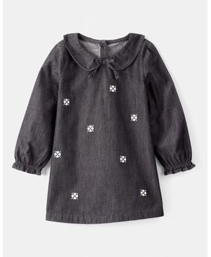 Vestido De Chambray Con Motivos Florales De Manga Larga Oshkosh B'Gosh