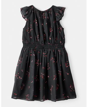 Vestido De Ocasión Floral De Manga Corta Navideño Carter's