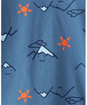 Playera Con Gráfico Y Manga Larga Con Montaña En Azul Carter's