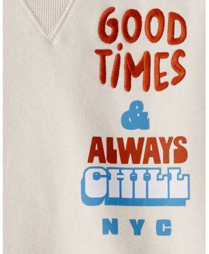 Sudadera De Cuello Redondo De Tela Polar En Crema Oshkosh B'Gosh