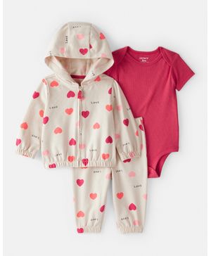 Conjunto De 3 Piezas Con Chaqueta De Corazones Carter's