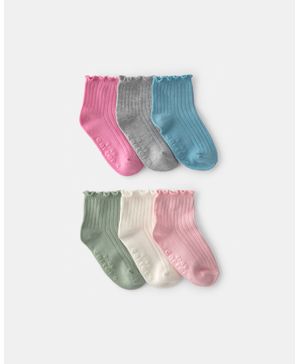 6 Pares De Calcetines Tobilleros De Borde De Lechuga Carter's