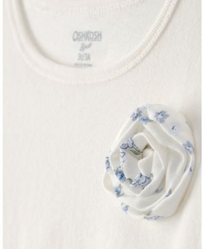 Blusa Tipo Peplum De Manga Larga Con Rosas Marfil Oshkosh B'Gosh