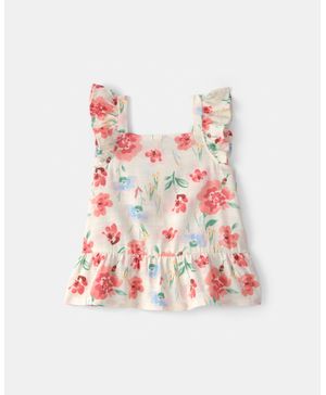 Blusa Tipo Peplum Floral Color Crema Carter's