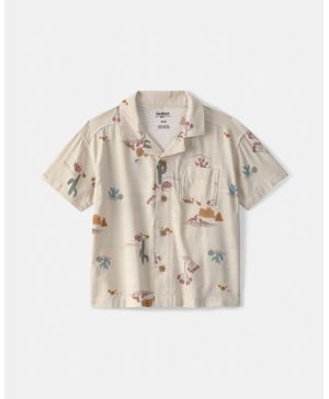 Camisa De Botones De Manga Corta Con Estampado Desert Beige Oshkosh B'Gosh