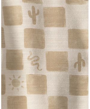 Camisa De Botones De Manga Larga A Cuadros Con Cactus Beige Oshkosh B'Gosh