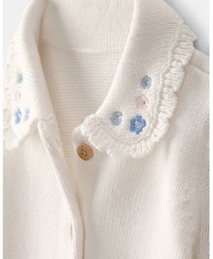 Cárdigan De Botones Floral Marfil Oshkosh B'Gosh