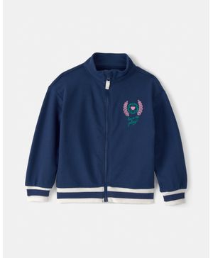 Chamarra Varsity De Felpa Francesa De Cierre Azul Carter's