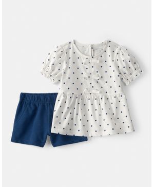 Conjunto De 2 Piezas De Blusa Con Lunares Y Short Carter's