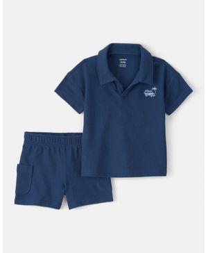 Conjunto De 2 Piezas De Playera Con Cochecito Y Short Azul Carter's