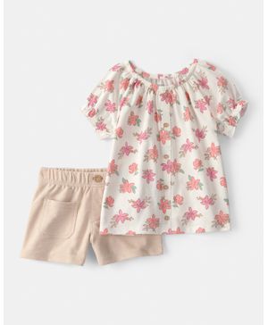 Conjunto De 2 Piezas De Playera Y Short Floral Carter's