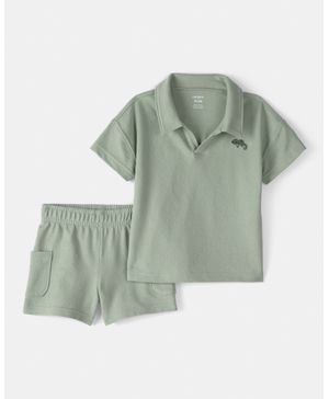 Conjunto De 2 Piezas De Playera Y Short Verde Carter's