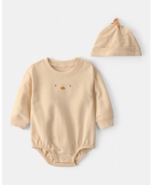 Conjunto De Gorro Y Romper Burbuja Con Pollito Amarillo Carter's
