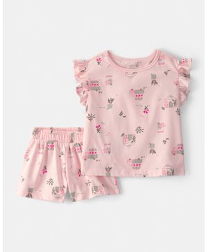 Conjunto De Playera Y Short Con Camiones De Flores Carter's