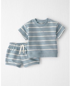 Conjunto De Playera Y Short De Algodón Orgánico A Rayas Carter's Little Planet