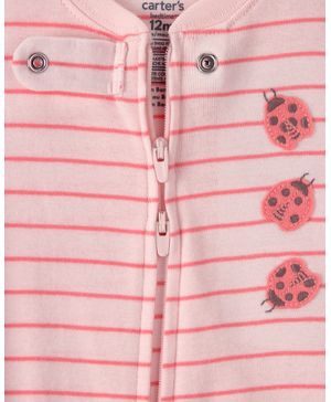 Mameluco De Algodón A Rayas Con Catarinas Carter's