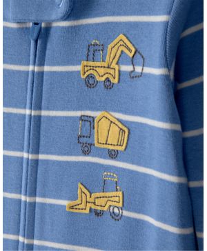 Mameluco De Algodón A Rayas Con Estampado De Construcción Carter's