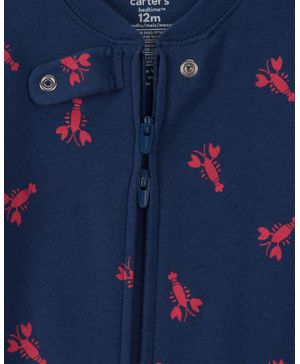 Mameluco De Algodón De Ajuste Ceñido Con Langostas Azul Carter's