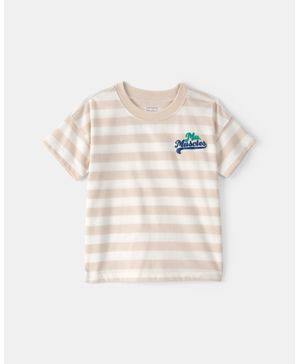 Playera A Rayas De 'Mr. Muscles' Marrón Claro Carter's