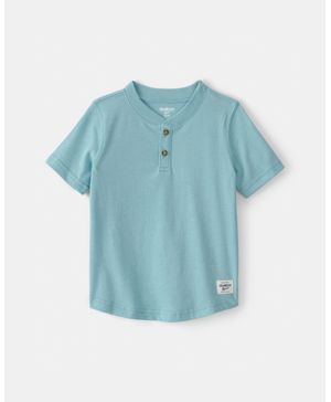 Playera Con Cuello Tipo Henley De Manga Corta Turquesa Oshkosh B'Gosh