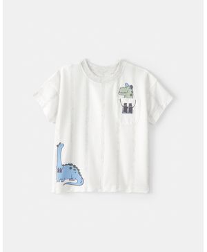 Playera Con Gráfico De Dinosaurio Blanca Carter's