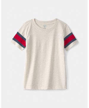 Playera De Manga Corta A Rayas Crema Oshkosh B'Gosh