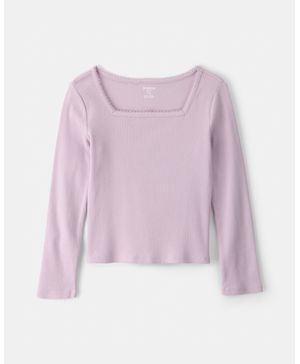 Playera De Manga Larga Acanalada Morada Oshkosh B'Gosh