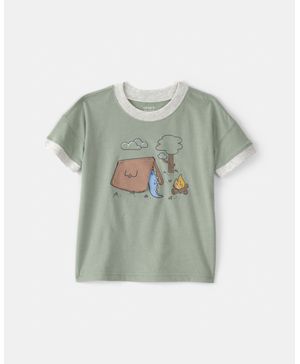 Playera Para Acampar Con Gráfico De Dinosaurio Verde Carter's