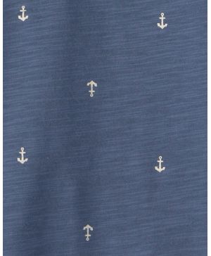 Playera Tipo Polo Con Anclas Azul Carter's