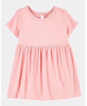 Vestido Con Pañalero Integrado Liso De Purelysoft Rosa Carter's