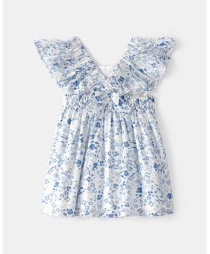 Vestido Con Volantes Floral Azul/Blanco Oshkosh B'Gosh
