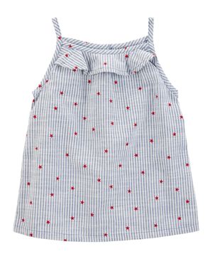 Blusa Sin Mangas De Estampado De Estrellas A Rayas Oshkosh B'Gosh