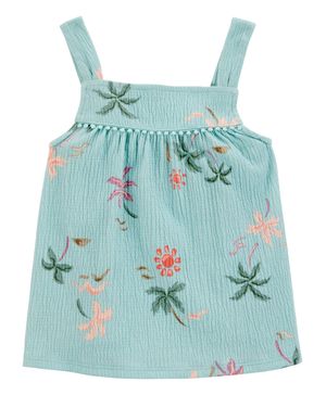 Blusa Sin Mangas De Punto Jersey Corrugada Con Palmera Carter's