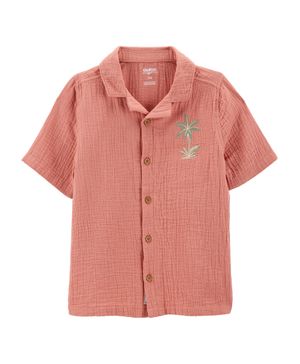 Camisa De Botones Con Estampado De Palmeras Oshkosh B'Gosh