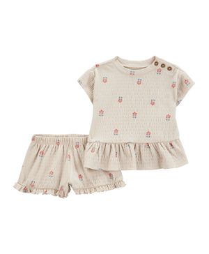 Conjunto De 2 Piezas Con Y Short Floral Carter's