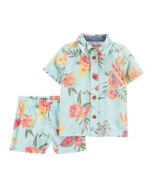 Conjunto De 2 Piezas De Manga Corta Floral Oshkosh B'Gosh