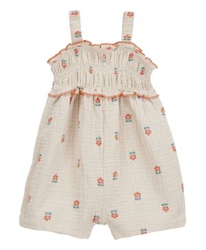 Romper Sin Mangas Fruncido De Estampado Floral Carter's