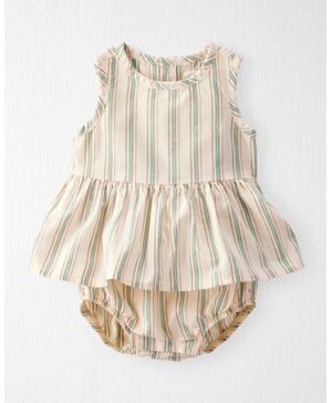 Vestido A Rayas Hecho Con Mezcla De Algodón Orgánico Y Lino Carter's Little Planet