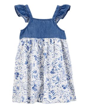 Vestido De Chambray De Estampado Floral Oshkosh B'Gosh