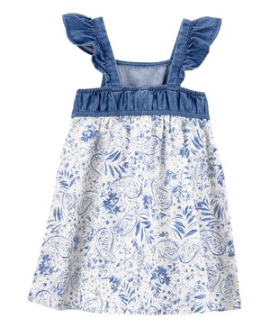 Vestido De Chambray De Estampado Floral Oshkosh B'Gosh