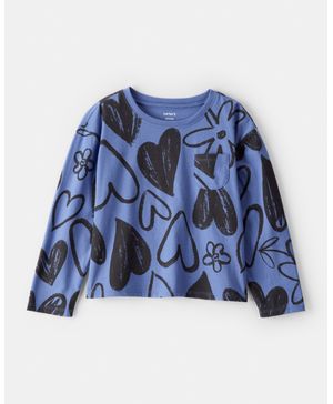 Blusa Con Bolsillo De Corazón En Azul Carter's