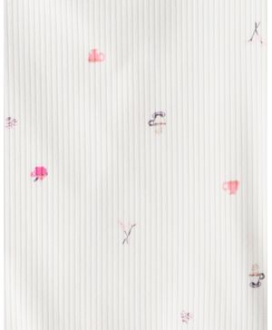 Blusa Con Estampado De Café De Canalé En Marfil Carter's