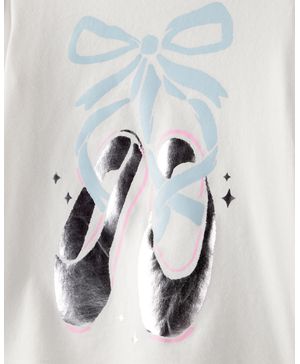 Blusa Con Gráfico De Zapatillas De Ballet Metálicas Carter's