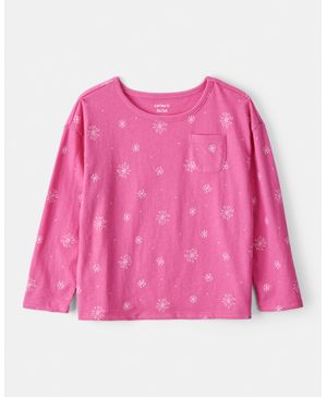 Blusa De Manga Larga Con Bolsillo De Copos De Nieve Carter's