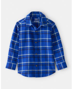 Camisa Con Botones A Cuadros En Azul Carter's