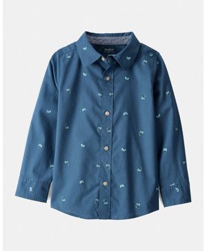 Camisa Con Botones Con Estampado De Video Game En Azul Oshkosh B'Gosh