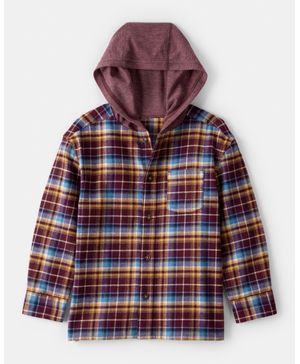 Camisa Con Capucha Y Botones A Cuadros Oshkosh B'Gosh