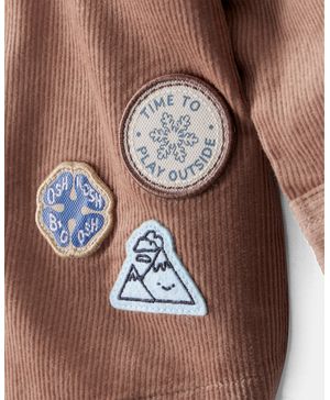 Camisa De Pana Con Botones E Insignias De Camping En Marrón Oshkosh B'Gosh