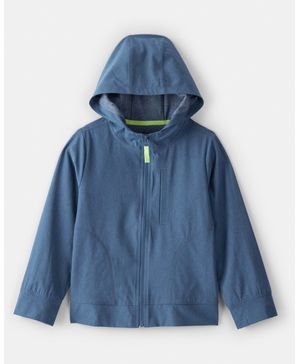 Chamarra Active Con Capucha Y  Cierre En Azul Carter's